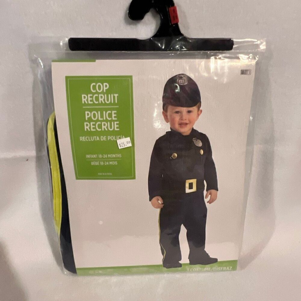 Party City Toddler Blue Police Officer Halloween Costume Size 18-24 Months NWT
